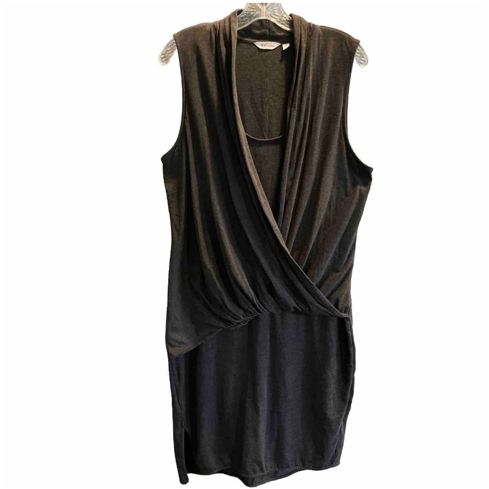Athleta Duet Wrap DRESS XL Surplice Heather Gray Jersey 398851-02 sleeveless XL
